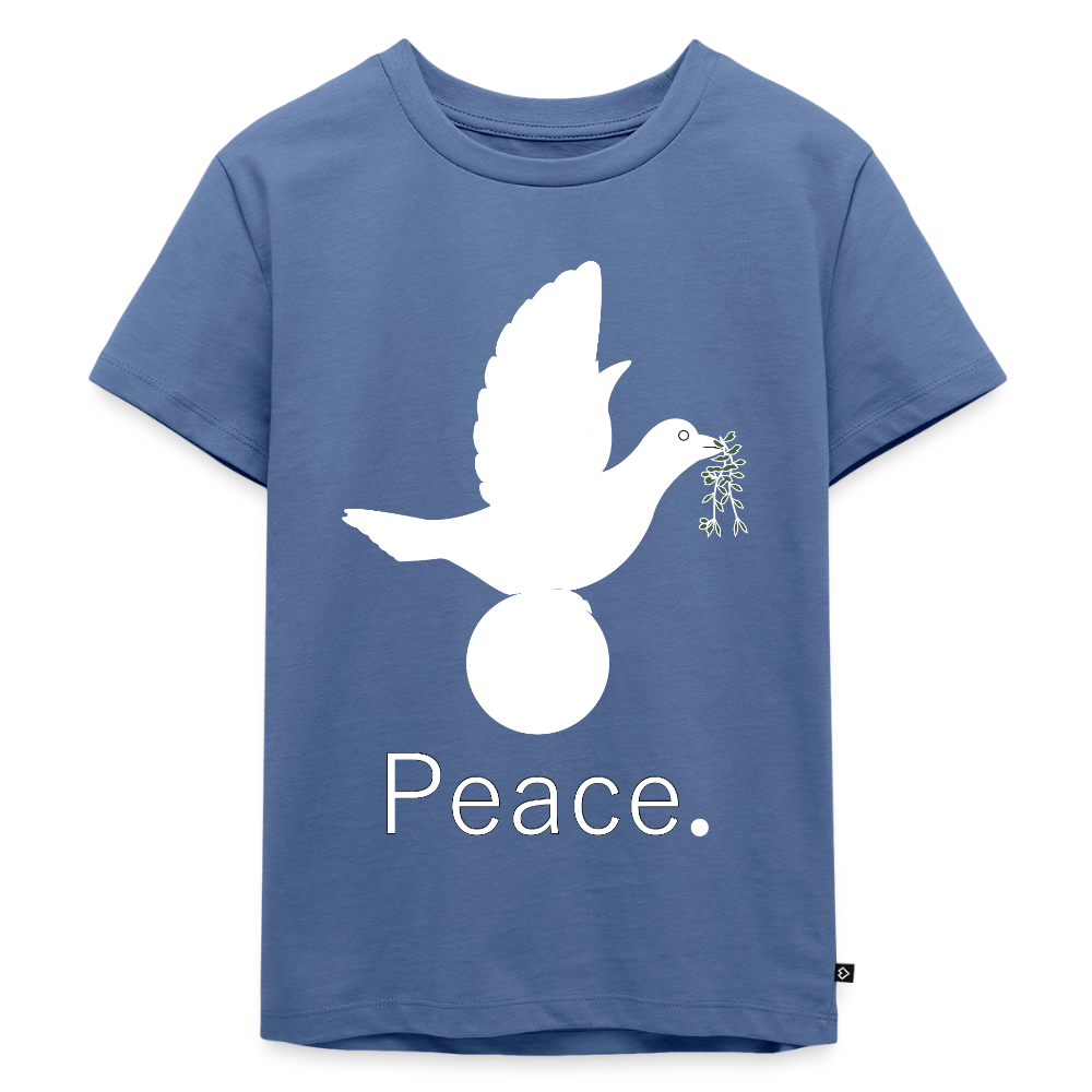 T-shirt Premium Enfant_peaceblanc - bleu pigeon