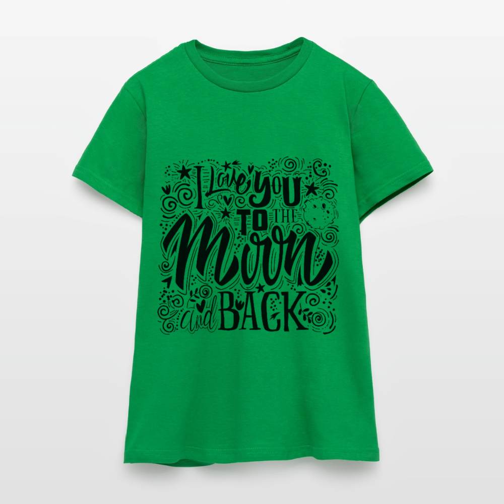 T-shirt Femme I love you to moon and back Peace noir - Lusoquot - vert