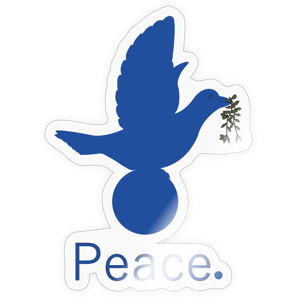 Autocollant_peacebleu - brillant transparent
