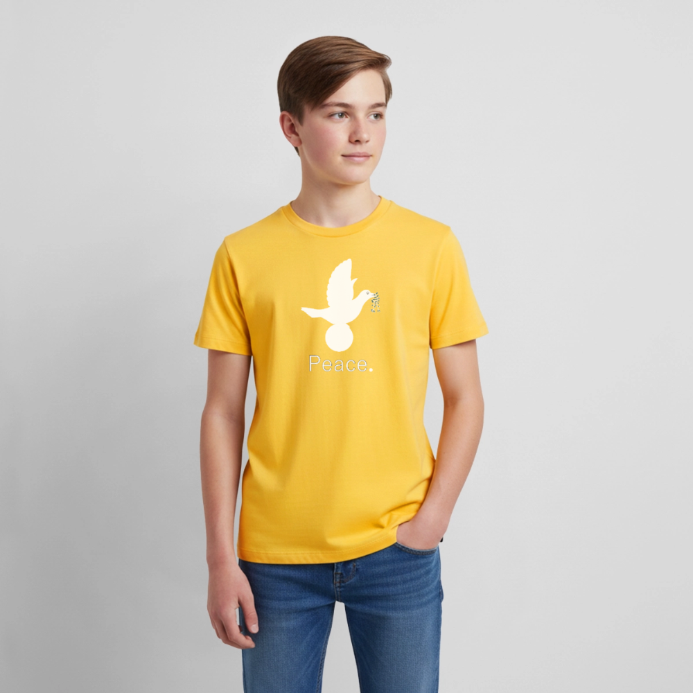 T-shirt Premium Ado Peace blanc Lusoquot - jaune soleil