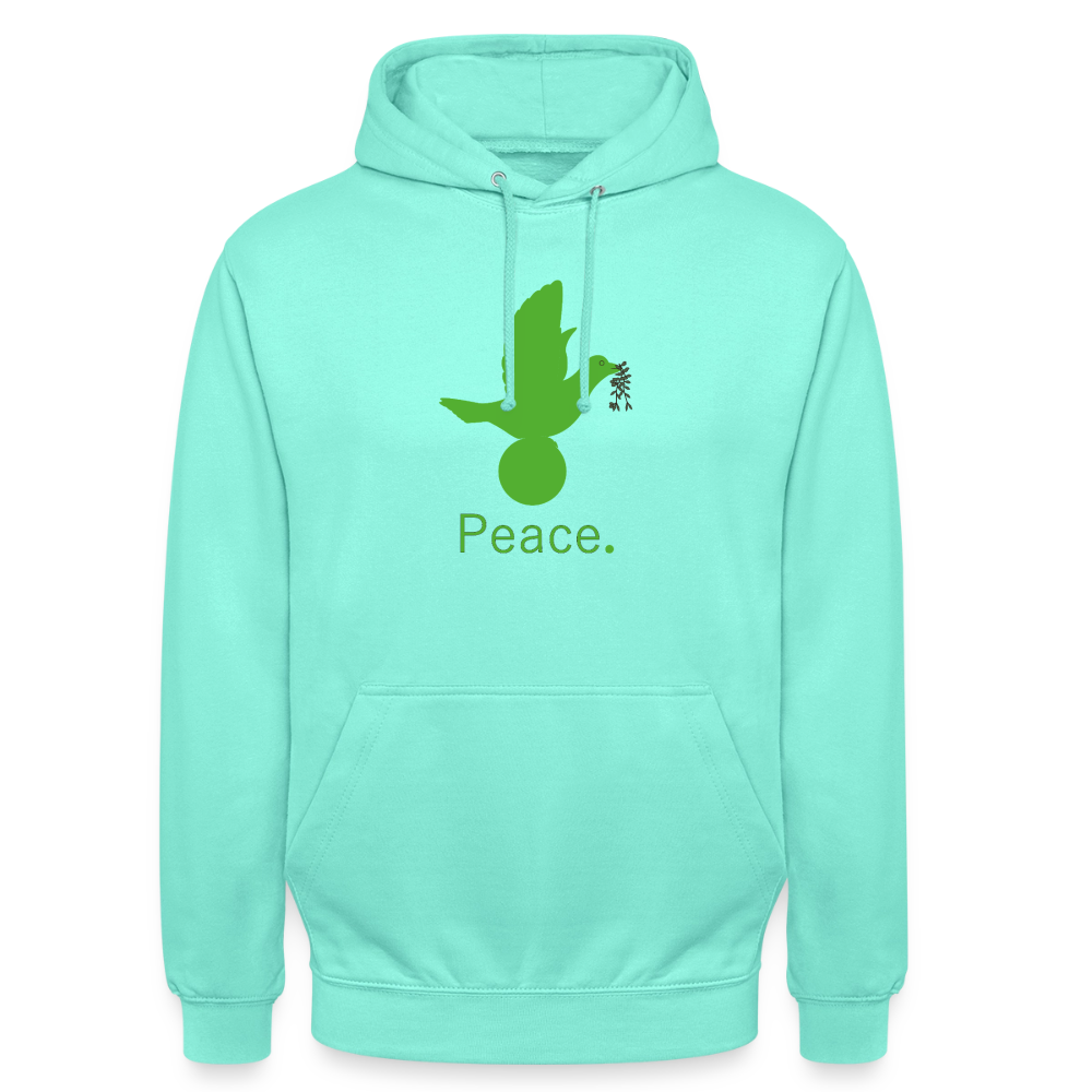 Sweat-shirt à capuche unisexe Peace vert Lusoquot - menthe