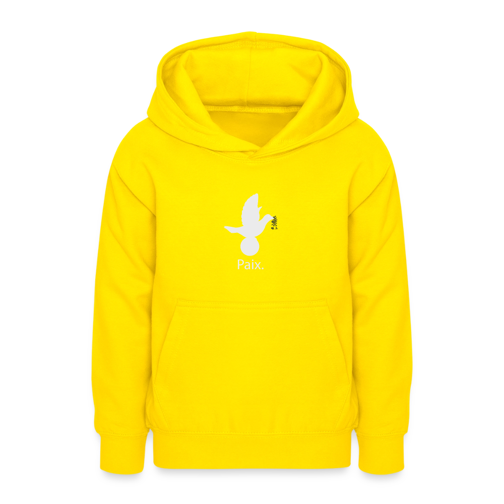 Sweat à capuche Ado Paix blanc - Lusoquot - jaune