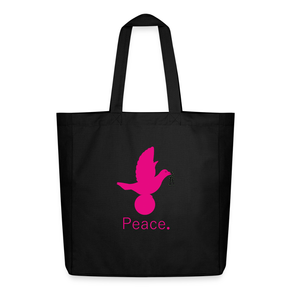 Tote bag Stanley/Stella Midweight recyclé Coeur Peace rose - Lusoquot - noir