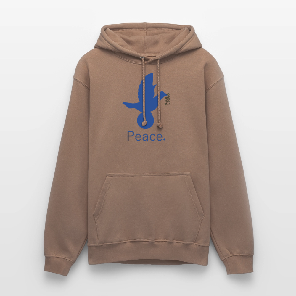 Sweat-shirt à capuche unisexe Peace bleu - moka