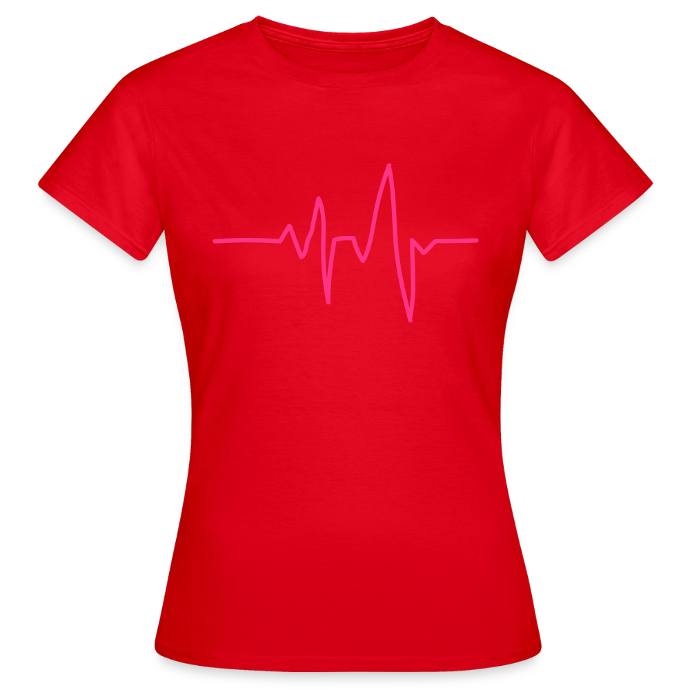 T-shirt Femme_peace_rose_coeur - rouge