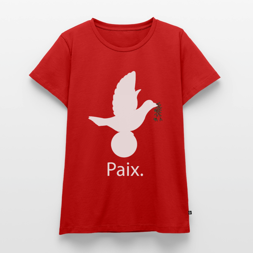 T-shirt Premium Femme Paix blanc - Lusoquot - rouge