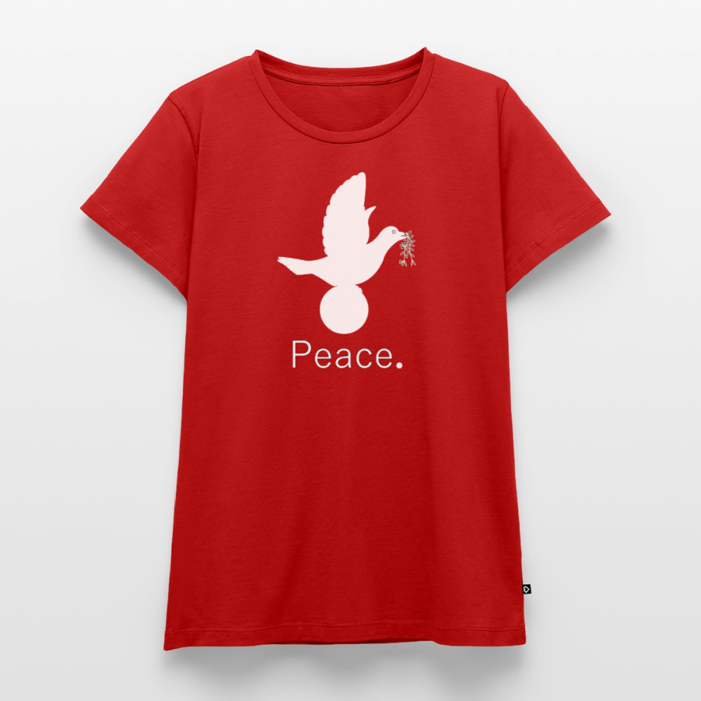 T-shirt Premium Femme Peace blanc - Lusoquot - rouge