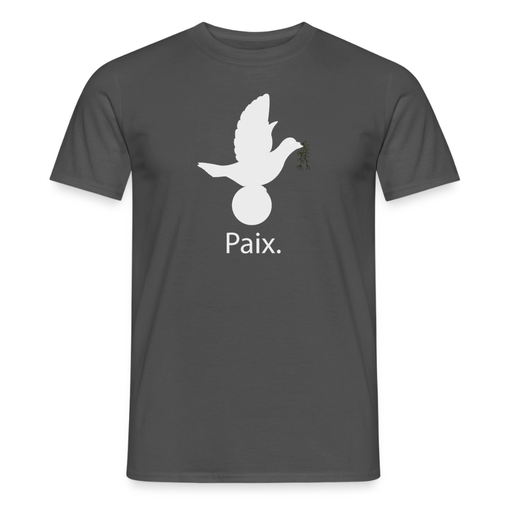 T-shirt Homme Paix blanc - Lusoquot - charbon