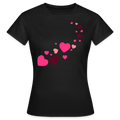T-shirt Femme coeur Peace rose  - Lusoquot - noir