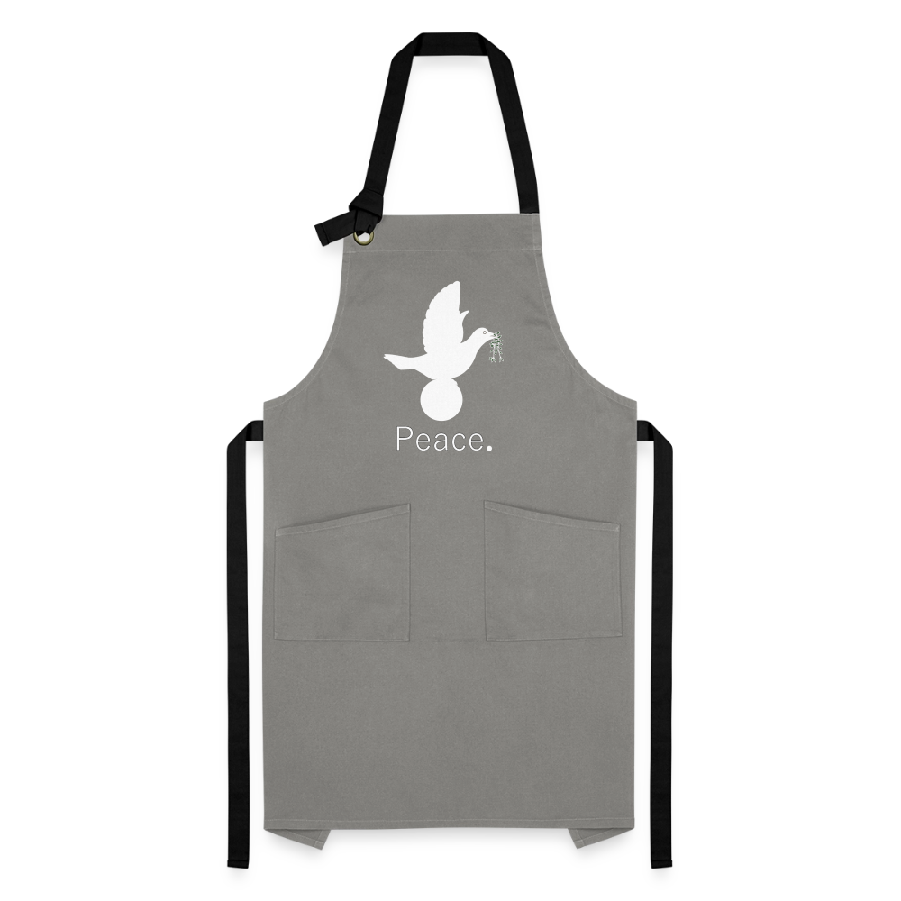 Tablier contrasté_peaceblanc - gris/noir