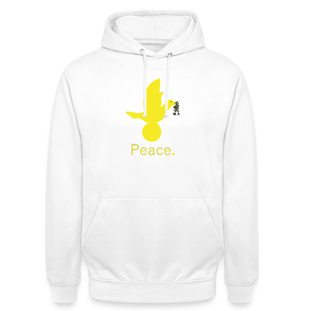 Sweat-shirt à capuche unisexe Peace jaune Lusoquot - blanc