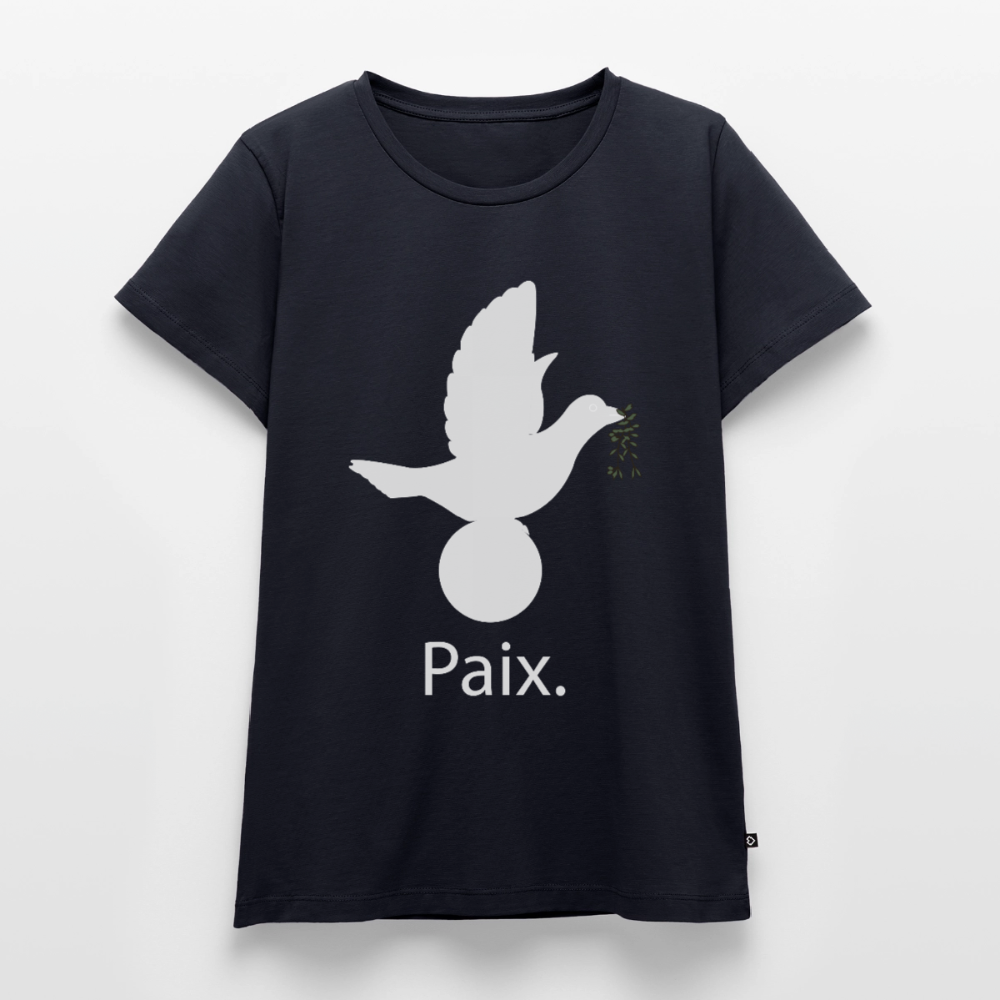 T-shirt Premium Femme Paix blanc - Lusoquot - bleu marine