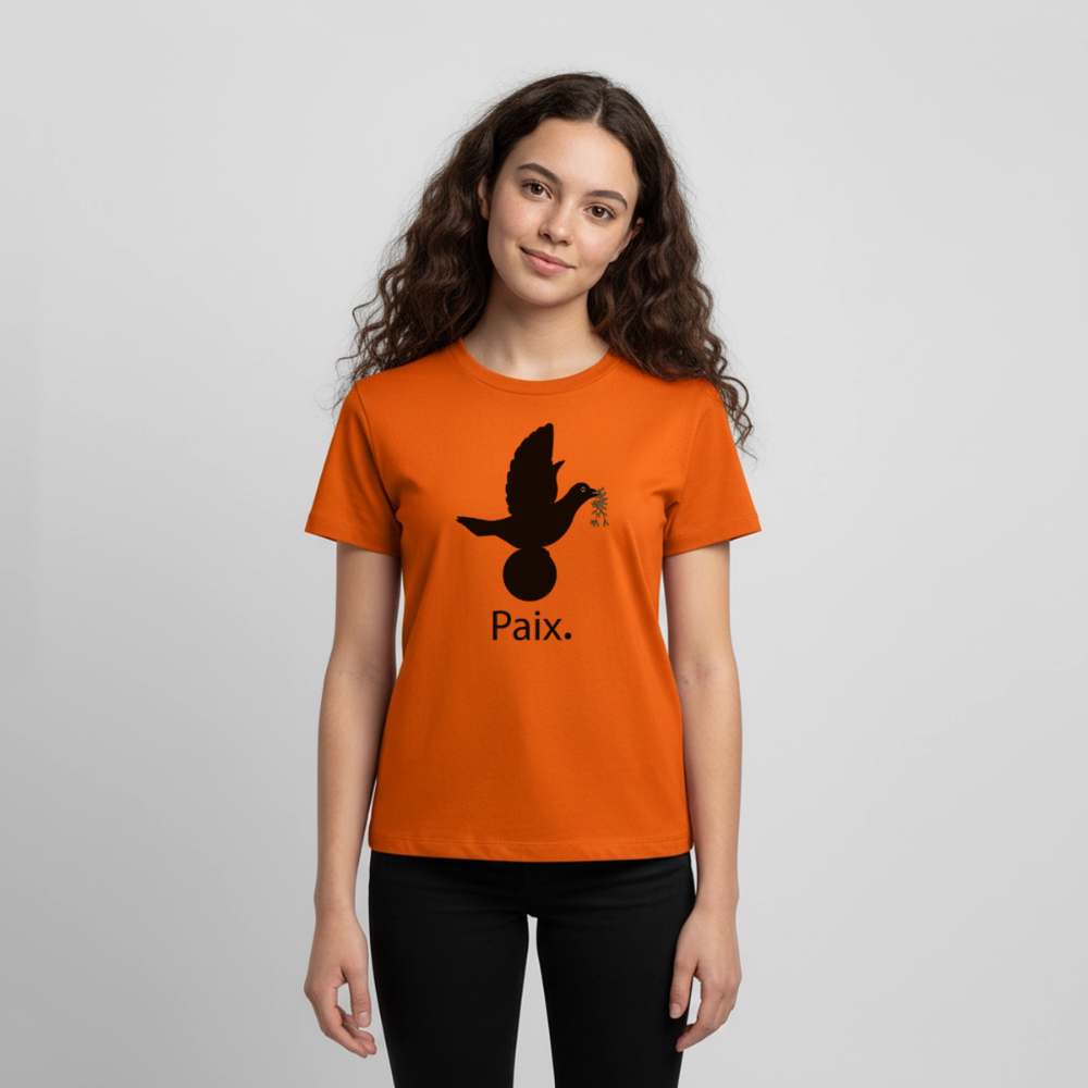 T-shirt Premium Ado Paix noir - Lusoquot - orange 
