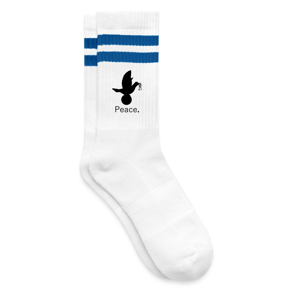 Chaussettes de tennis_peace_noir - blanc/bleu