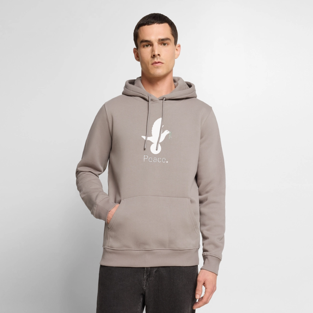 Sweat-shirt à capuche Premium pour hommes peace blanc - Lusoquot - taupe