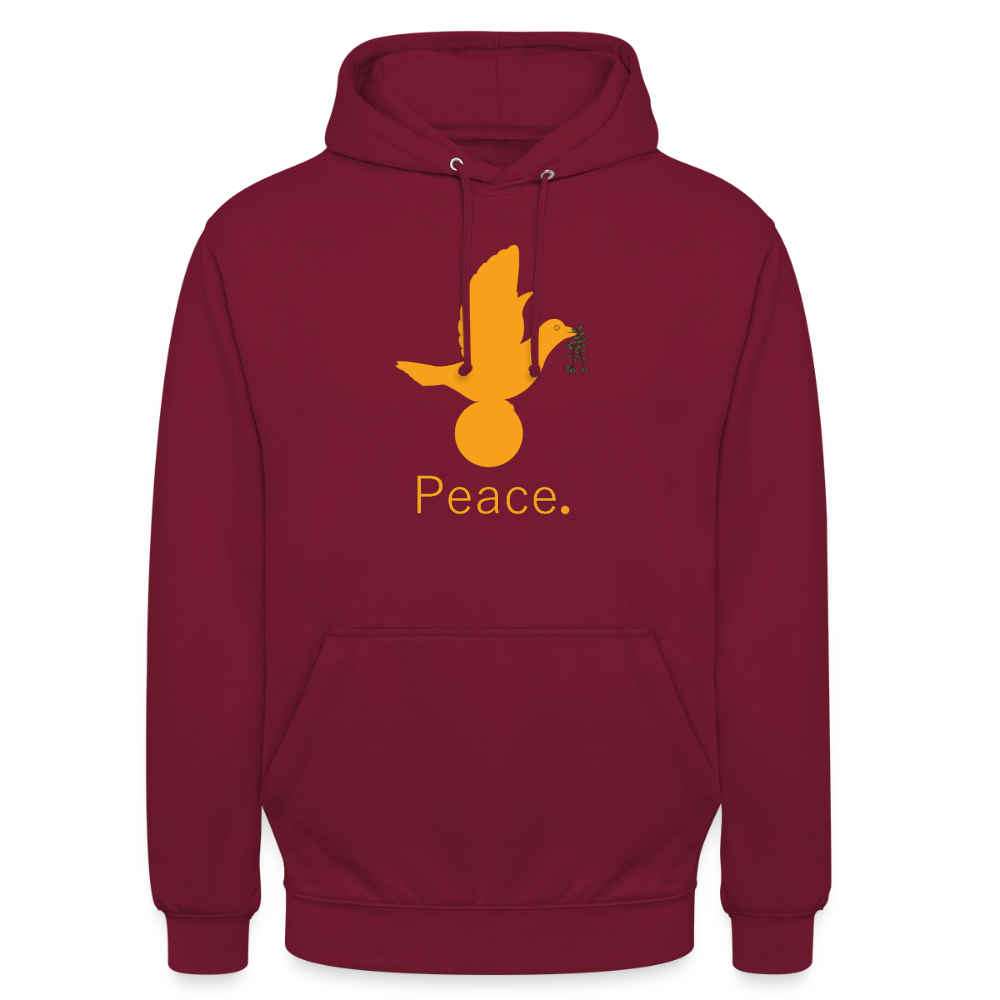 Sweat-shirt à capuche unisexe Peace. orange Lusoquot - bordeaux