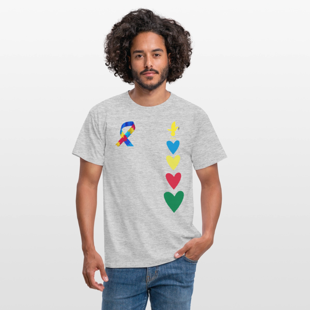 T-shirt Homme -journeemondiale trisomie 21 mars- Peace jaune - gris chiné