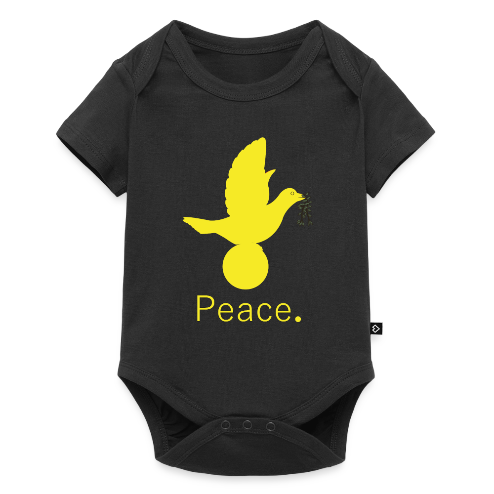 Body Bébé bio manches courtes_peacejaune - noir