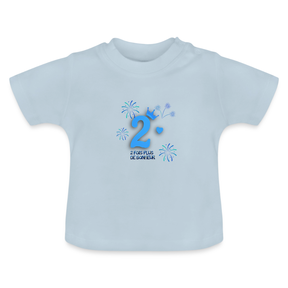 T-shirt Bébé anniversaire 2ans Paix bleu - Lusoquot - bleu clair