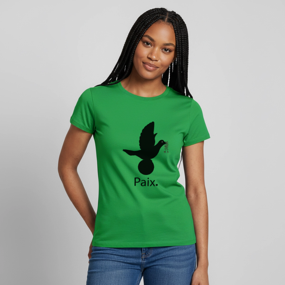T-shirt Femme Paix noir - Lusoquot - vert