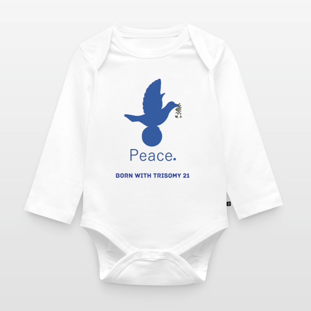 Body Bébé bio manches longues_peacebleu - blanc