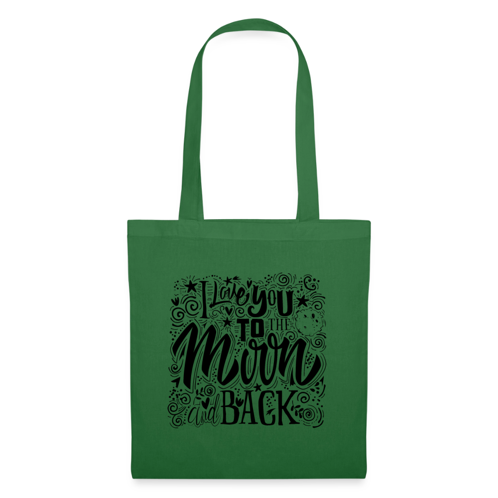 Tote Bag I love you to moon and back Peace noir - Lusoquot - vert sapin