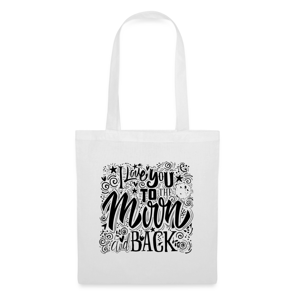 Tote Bag  I love you to moon and back Shaanti noir - Lusoquot - blanc