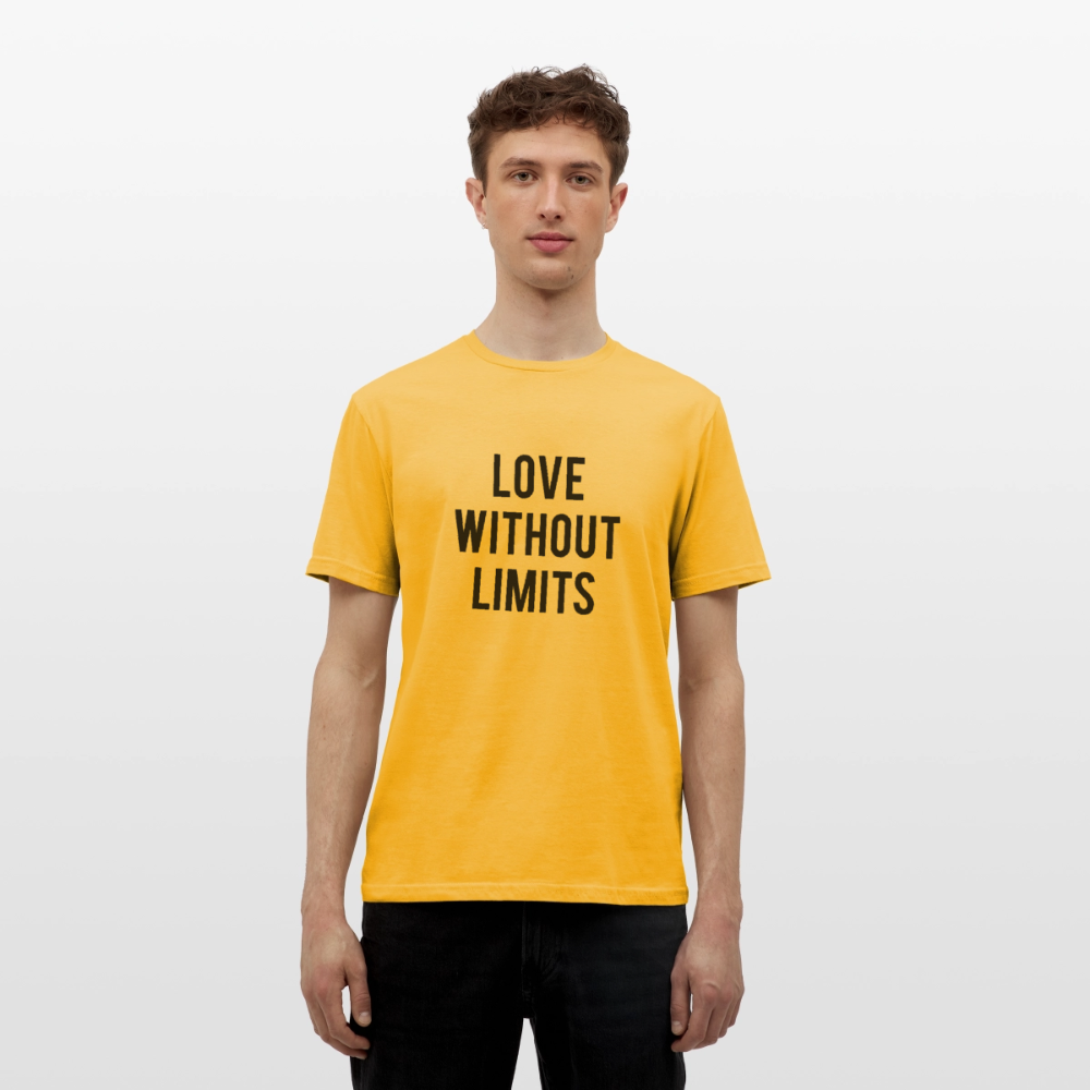 Men's T-Shirt_peace_noir - yellow