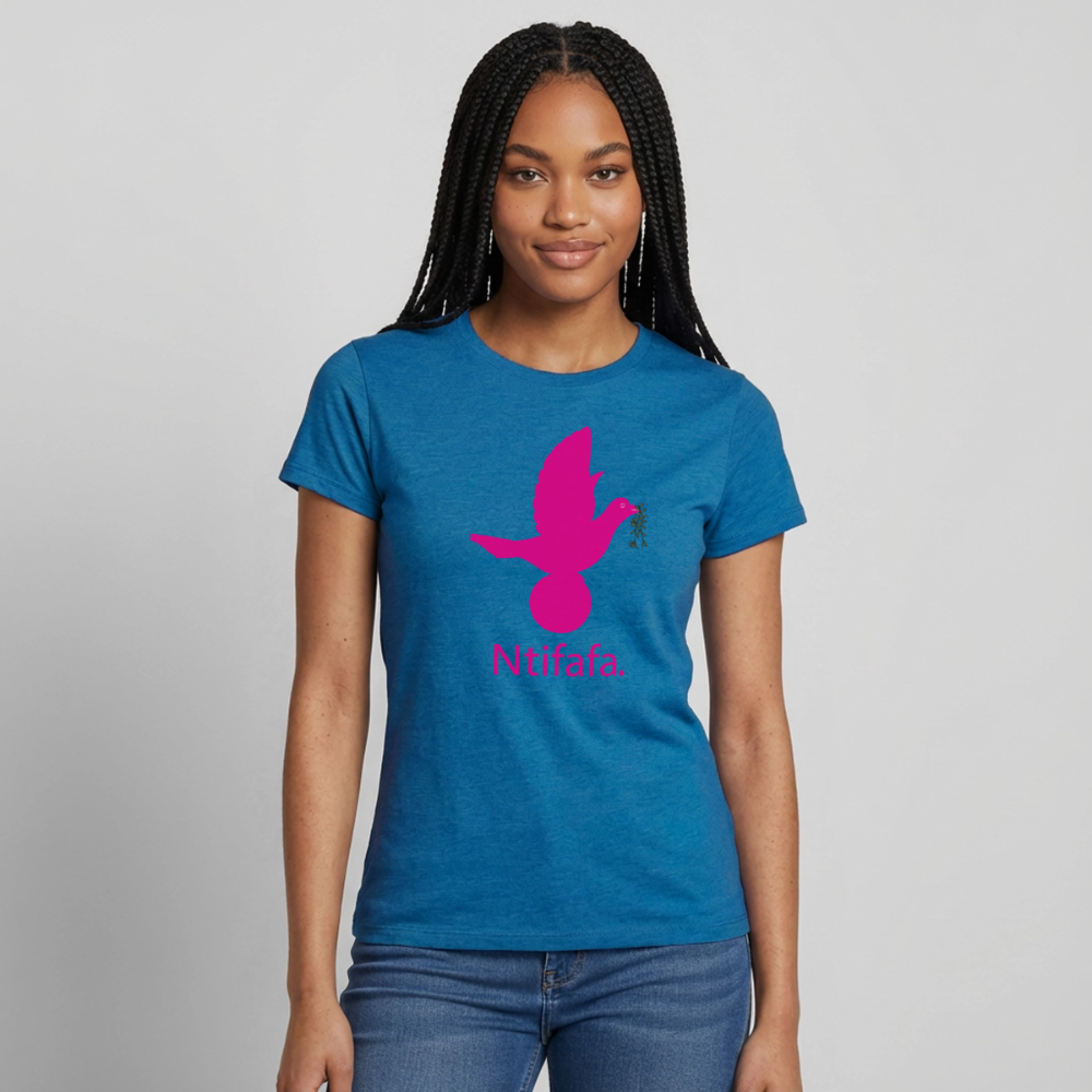 T-shirt Femme_ntifafa_rose - bleu saphir antique chiné