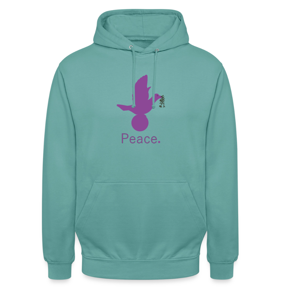 Sweat-shirt à capuche unisexe Peace mauve Lusoquot - turquoise pastel