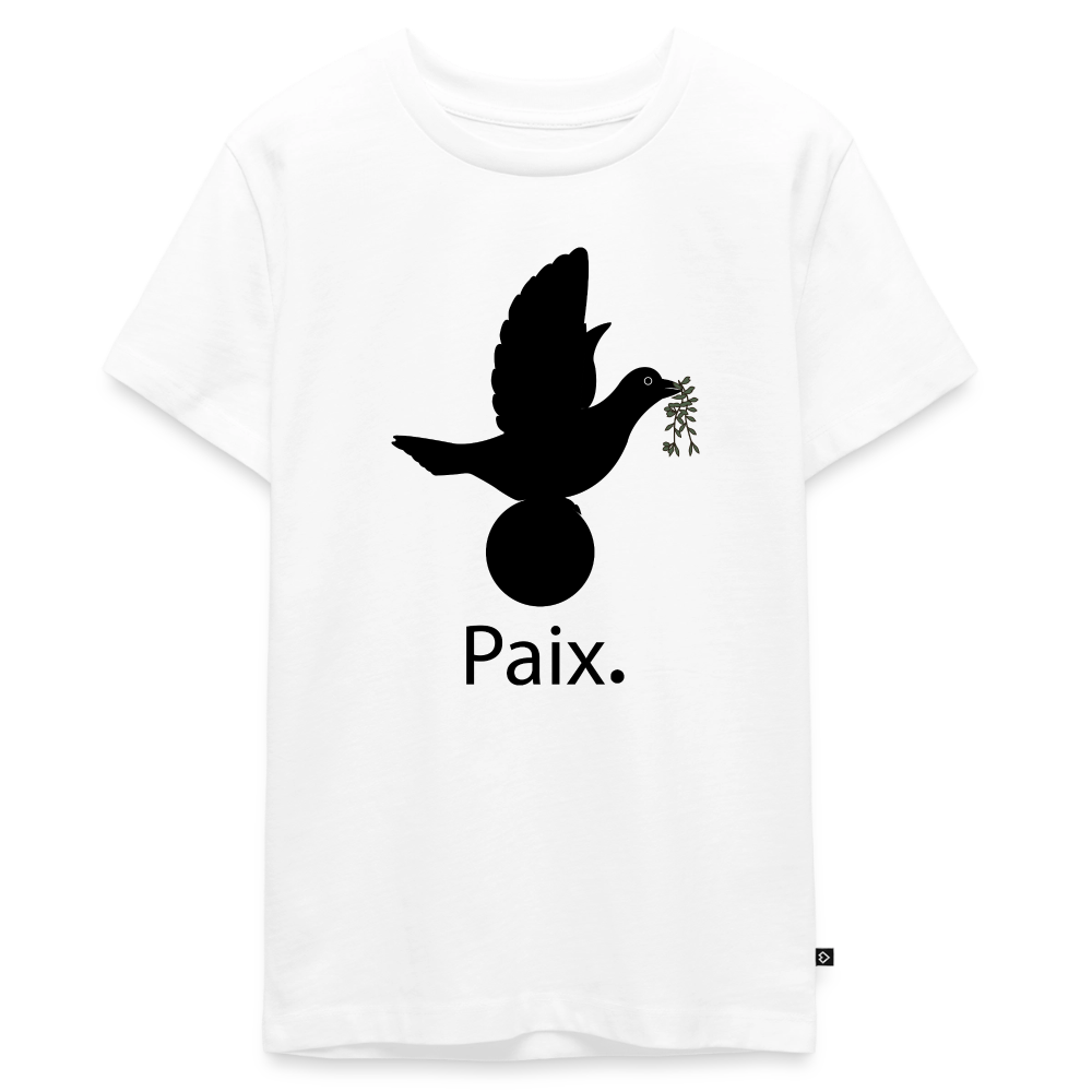 T-shirt Premium Ado Paix noir - Lusoquot - blanc