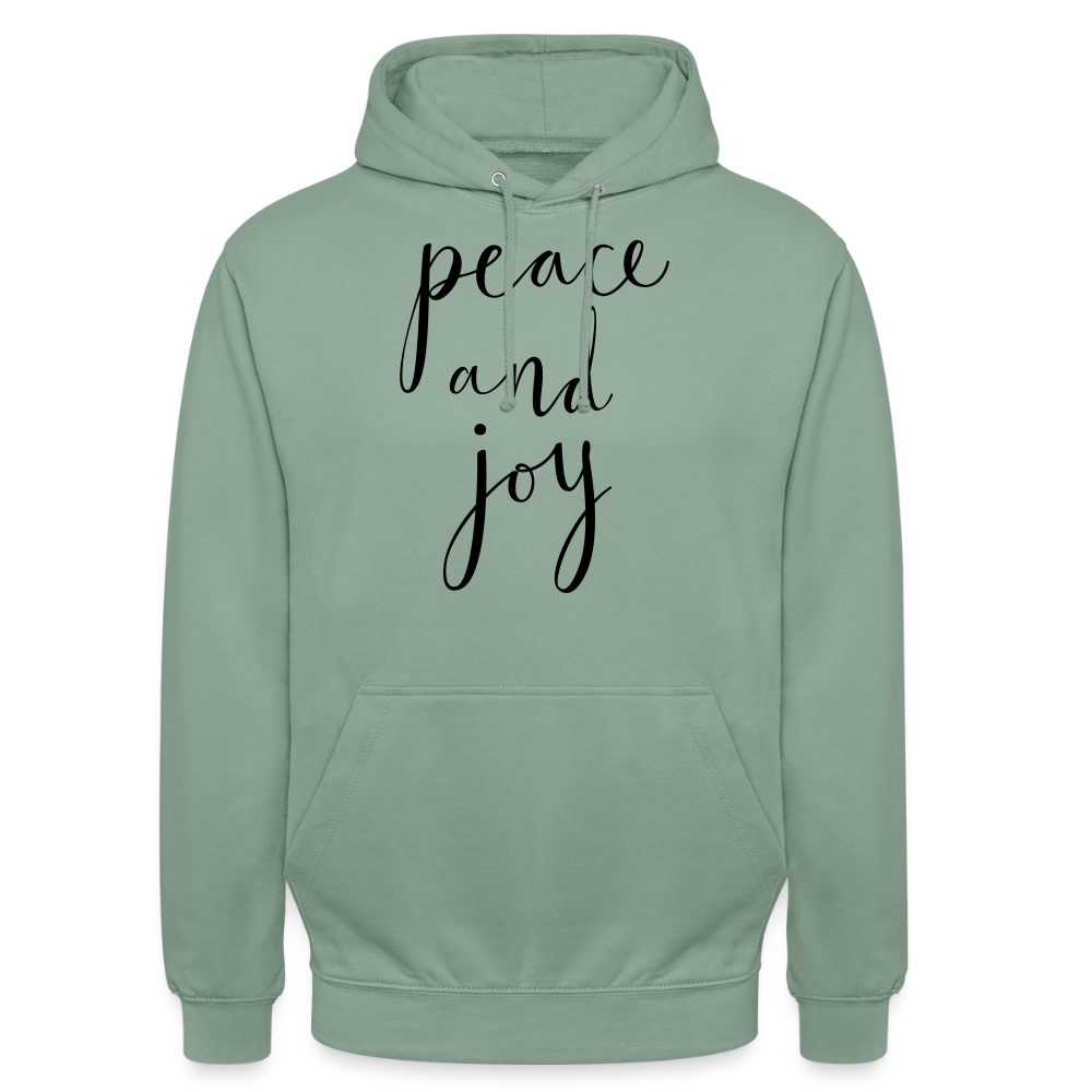Sweat-shirt à capuche unisexe_peace_noir_peaceandjoy - vert-de-gris