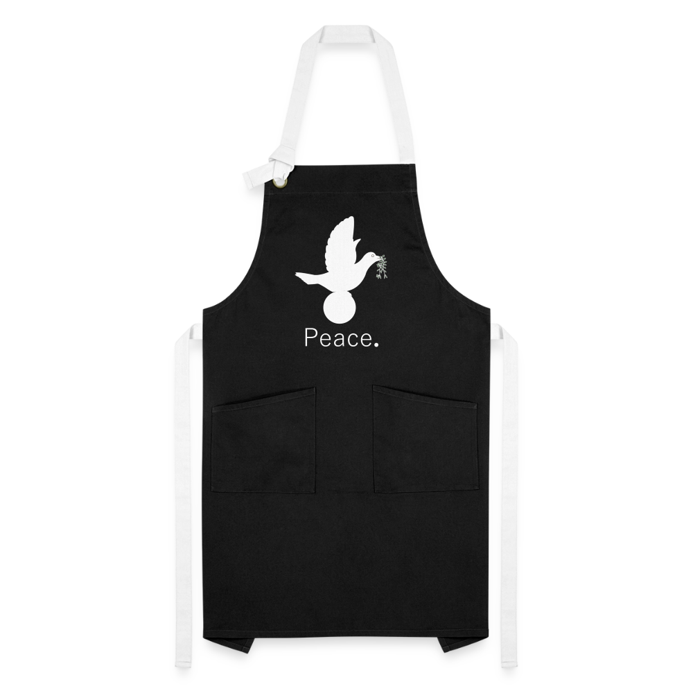 Tablier contrasté_peaceblanc - noir/blanc