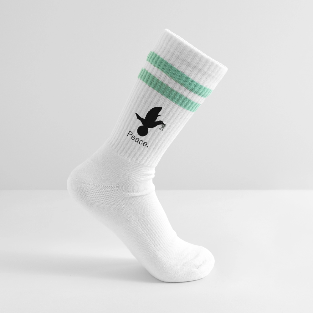 Chaussettes de tennis_peace_noir - blanc/menthe