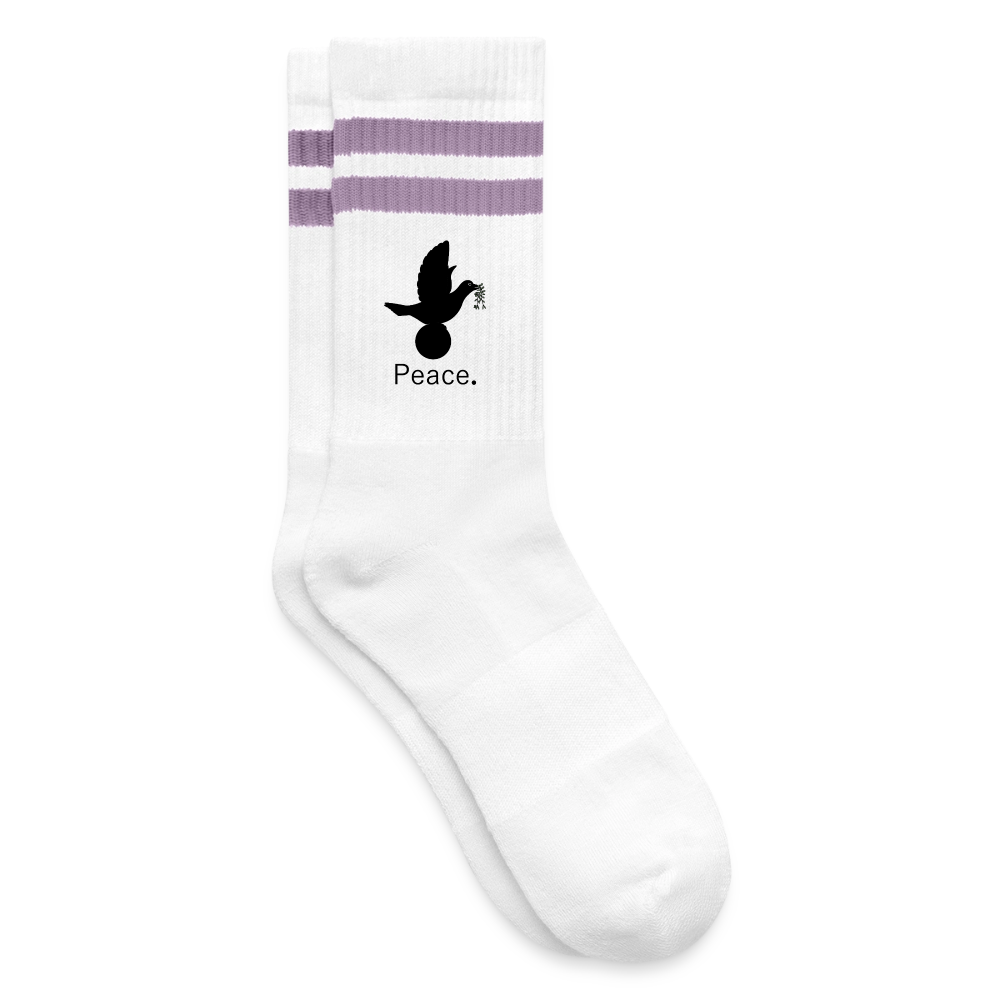 Chaussettes de tennis_peace_noir - blanc/lilas 