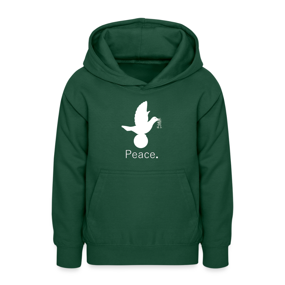 Sweat à capuche Ado_peaceblanc - vert bouteille