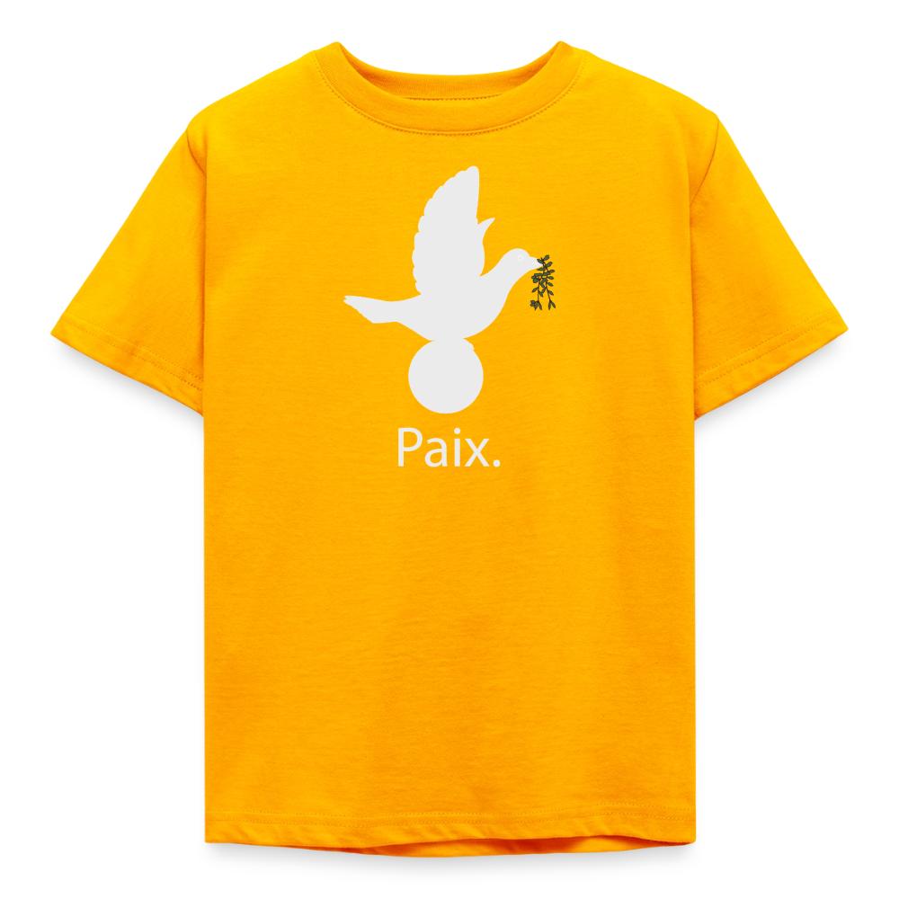 T-shirt Enfant Paix blanc - Lusoquot - or