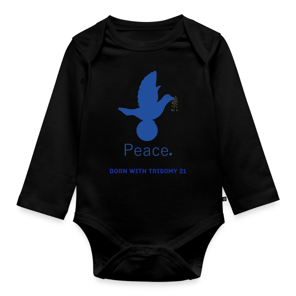 Body Bébé bio manches longues_peacebleu - noir