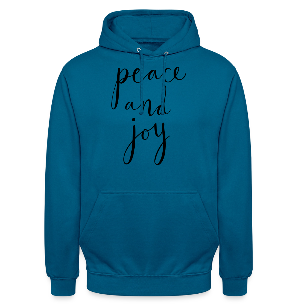Sweat-shirt à capuche unisexe_peace_noir_peaceandjoy - bleu profond 