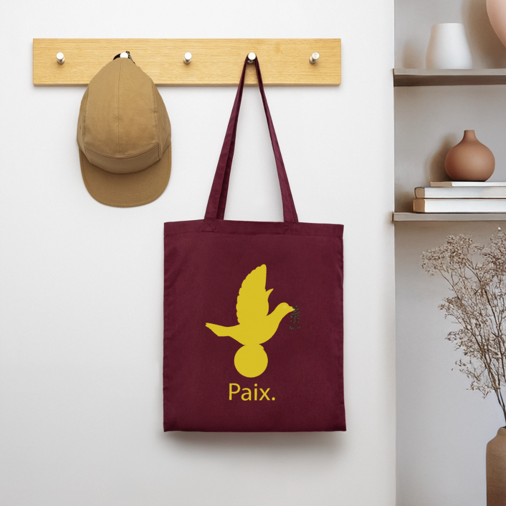 Tote Bag Paix jaune - Lusoquot - bordeaux