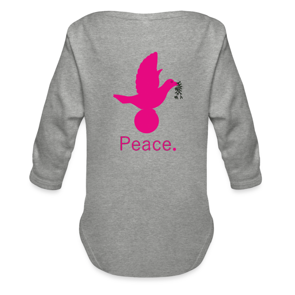 Body Bébé bio manches longues_peacerose - gris chiné