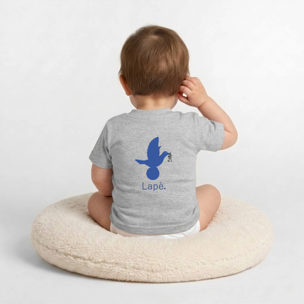 T-shirt Bébé anniversaire 2ans Paix bleu - Lusoquot - gris chiné