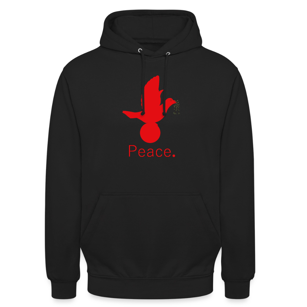 Sweat-shirt à capuche unisexe Peace rouge Lusoquot - noir
