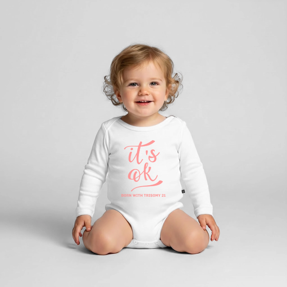 Body Bébé bio manches longues_peacerose - blanc