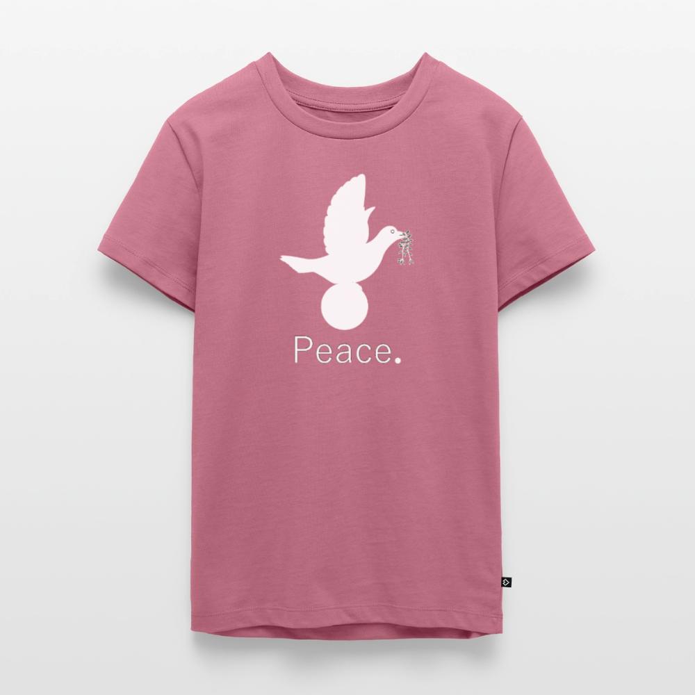 T-shirt Premium Ado Peace blanc Lusoquot - mauve