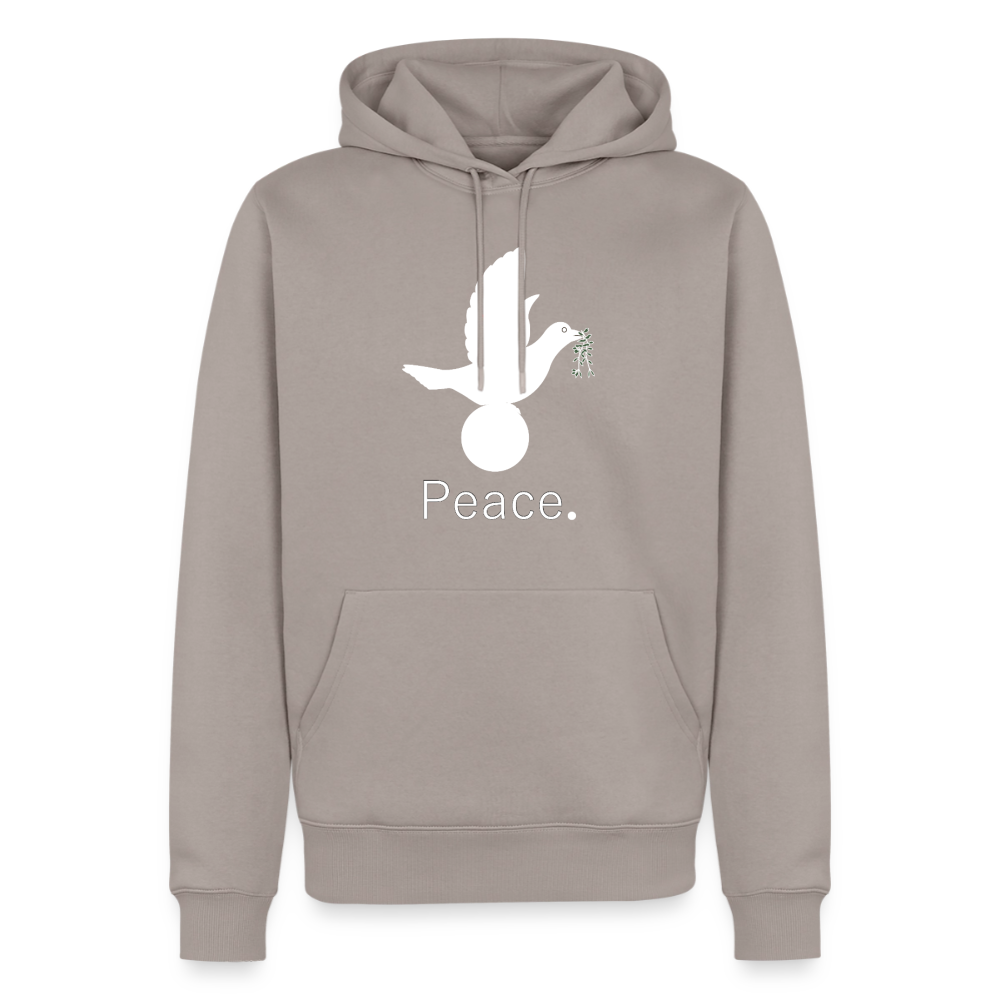 Sweat-shirt à capuche Premium pour hommes_peace_blanc - taupe