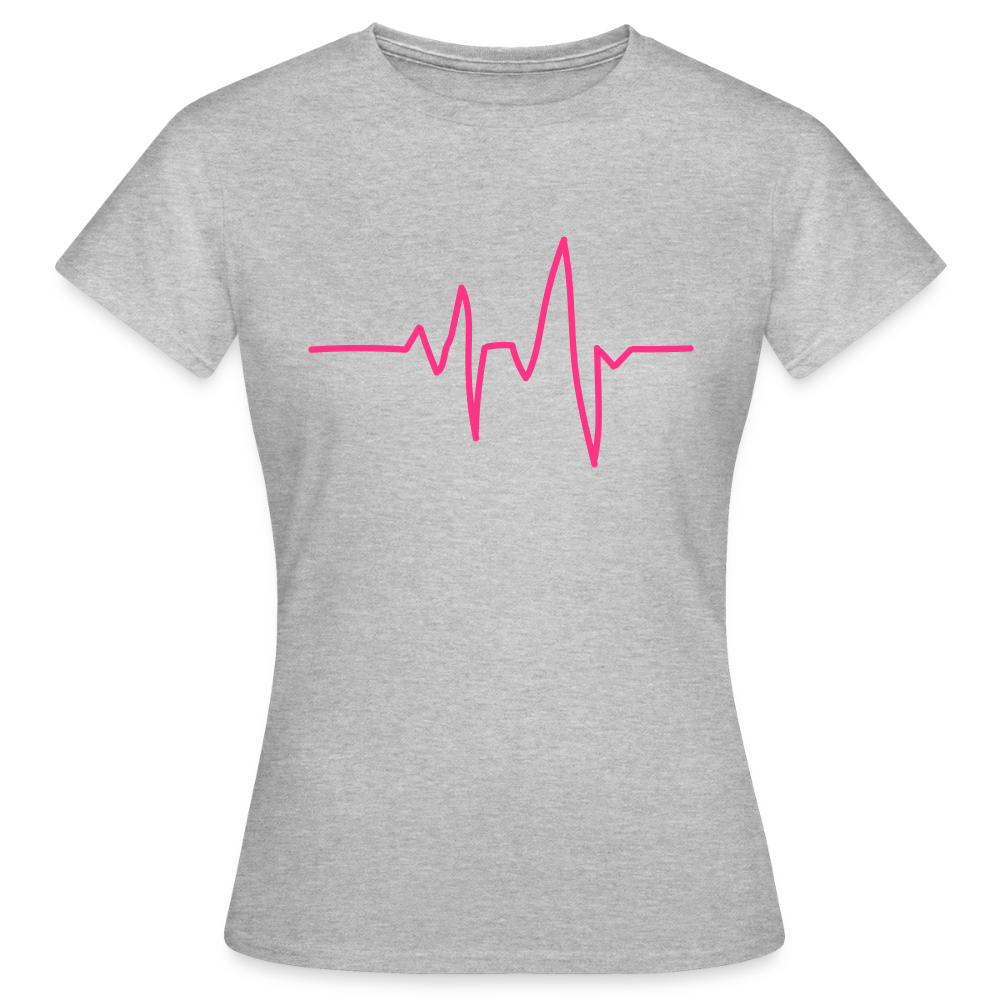 T-shirt Femme_peace_rose_coeur - gris chiné