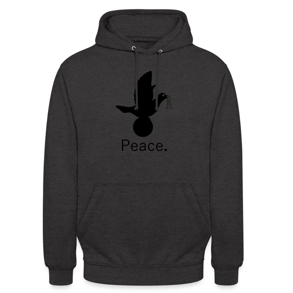 Sweat-shirt à capuche unisexe Peace noir Lusoquot - charbon