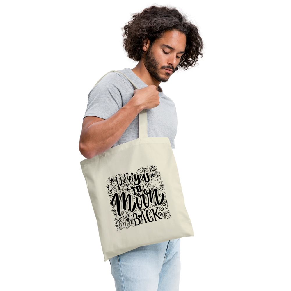 Tote Bag  I love you to moon and back Shaanti noir - Lusoquot - nature