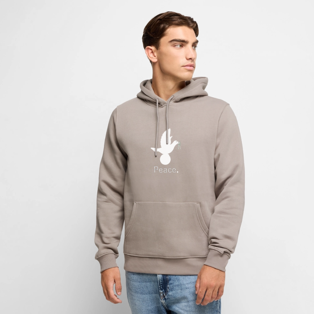 Sweat-shirt à capuche Premium pour hommes peace blanc - Lusoquot - taupe
